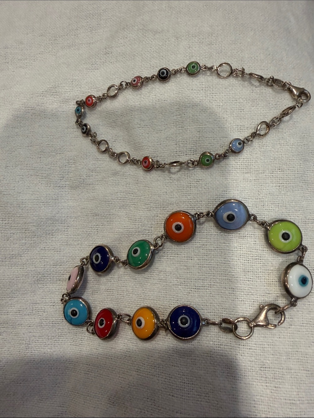 2 Multicolor Evil Eye Bracelet Set - Women's Jewelry